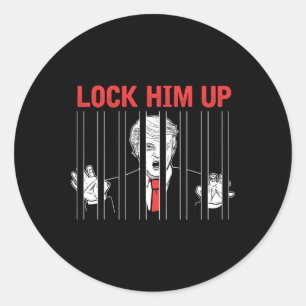 Sticker Rond T-shirt de protestation contre Trump "Lock Him Up"
