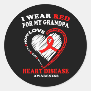Sticker Rond T Shirt de sensibilisation aux maladies cardiaques