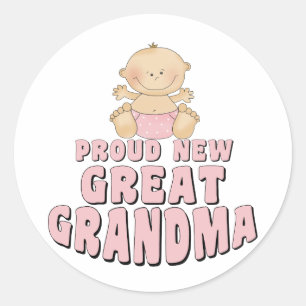 Sticker Rond T-shirt de super fière nouvelle arrière-grand-mère