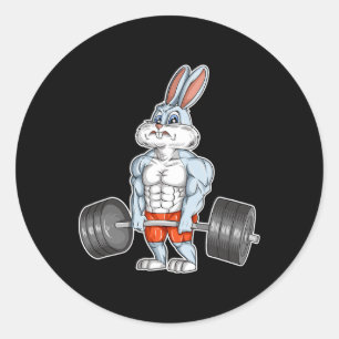 Sticker Rond T-Shirt de travail de gym de musculation du corps