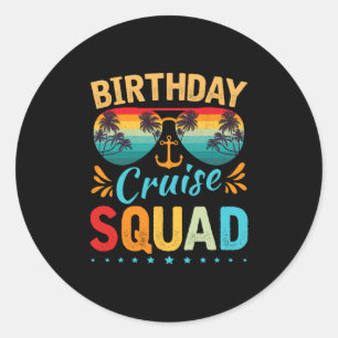 Sticker Rond T-Shirt d'équipe de croisière d'anniversaire Famil