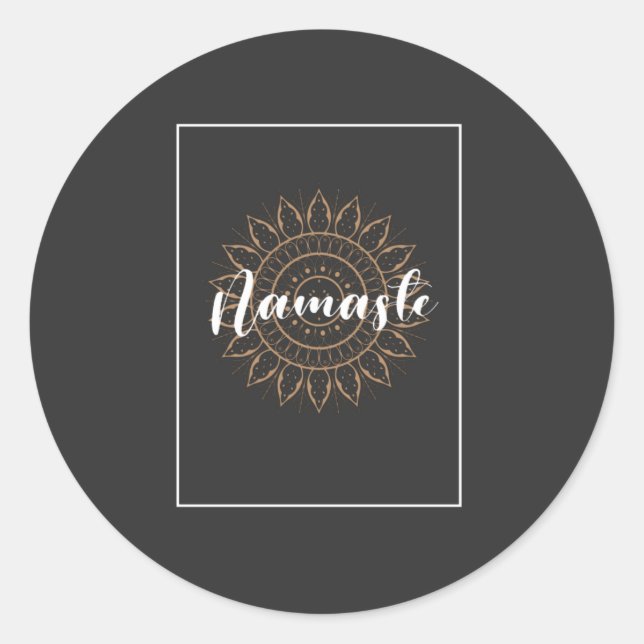 Sticker Rond T-shirt design namaste (Devant)