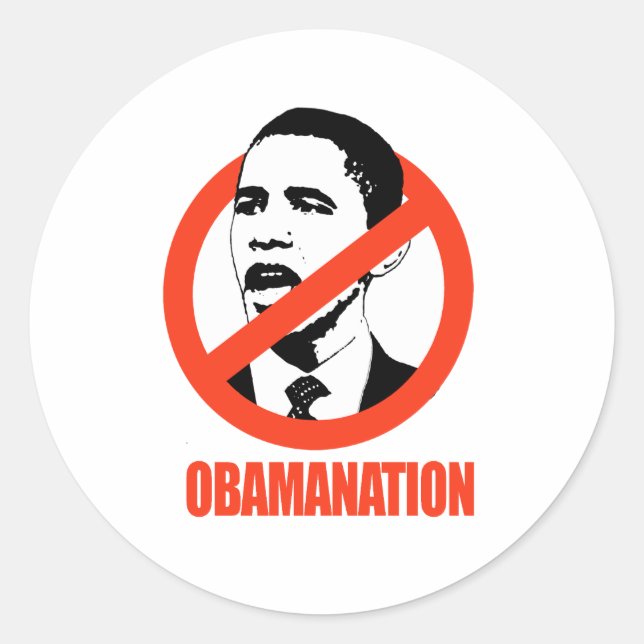STICKER ROND T-SHIRT D'OBAMANATION (Devant)