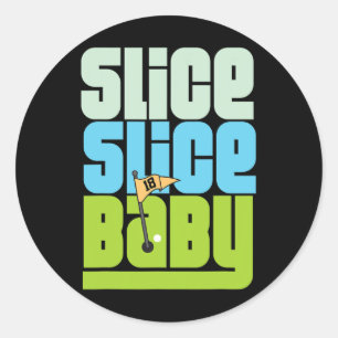 Sticker Rond T-shirt drôle de golf pour bébé tranche tranche pu