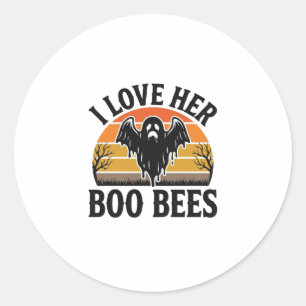 Sticker Rond T-shirt drôle de Halloween vintage pun abeille fan
