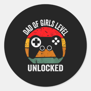 Sticker Rond T-shirt drôle de nouveau papa Papa des filles nive