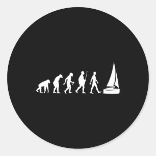 Sticker Rond T-shirt drôle de voile de dériveur de voilier Cour