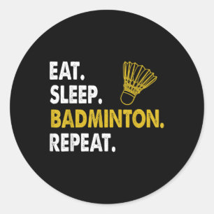 Sticker Rond T-shirt drôle de volant de badminton