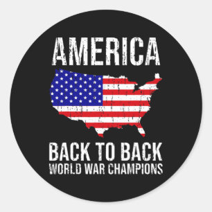 Sticker Rond T Shirt Drôle Usa Tee Drapeau Américain Patriodiqu