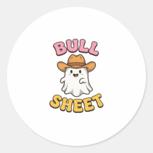 Sticker Rond T-shirt drôle vintage cowboy fantôme mignon Bull S