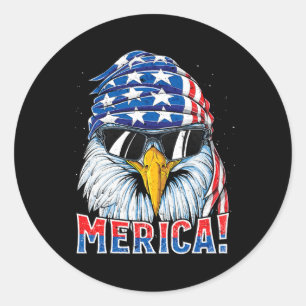 Sticker Rond T Shirt Eagle Merica 4 Juillet Merica Hommes Garço