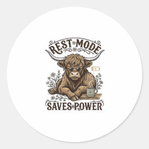 Sticker Rond T-shirt énergétiquement efficace vache vintage par