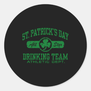 Sticker Rond T Shirt Équipe de Boisson de la Saint-Patrick