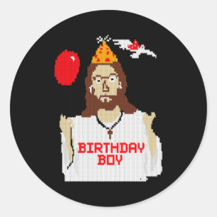 Sticker Rond T Shirt Essentiel Noël Garçon d'anniversaire Jésus