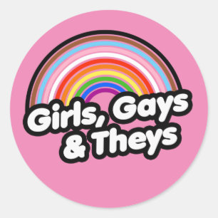 Sticker Rond T-shirt FILLES, GAYS & THEYS