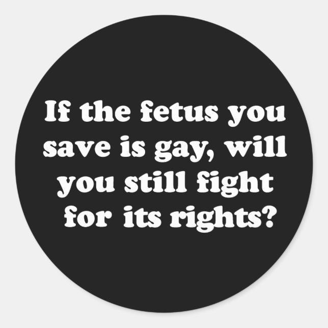 Sticker Rond T-shirt Gay Rights (Devant)