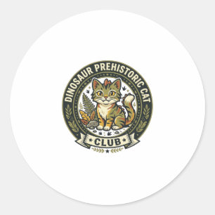 Sticker Rond T-shirt graphique d'art de dinosaure préhistorique