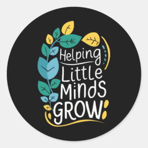 Sticker Rond T-shirt graphique pour enseignant Aider les petits