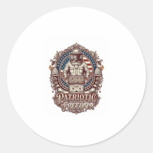 Sticker Rond T-shirt graphique vectoriel Apiculteur Patriotique