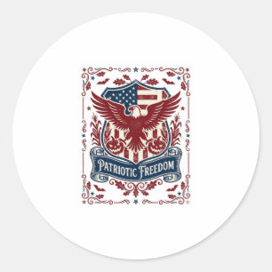 Sticker Rond T-shirt graphique vectoriel d'Halloween patriotiqu