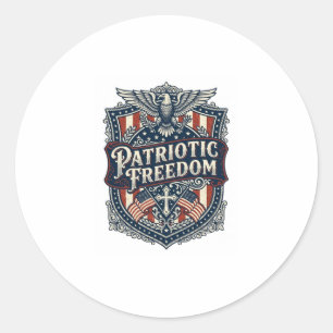 Sticker Rond T-shirt graphique vectoriel Foi Famille Liberté Pa