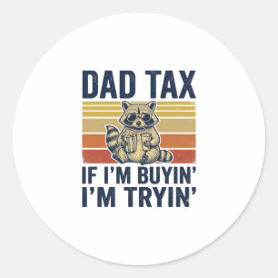 Sticker Rond T-shirt graphique vintage Raton laveur Taxe Papa d