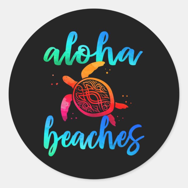 Sticker Rond T-shirt Hawaiin Sea (Devant)