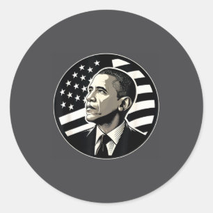 Sticker Rond T-shirt Hommage à Barack Obama Art Démocratie Mani