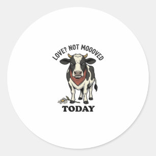 Sticker Rond T-shirt humouristique de ferme de vache grincheuse