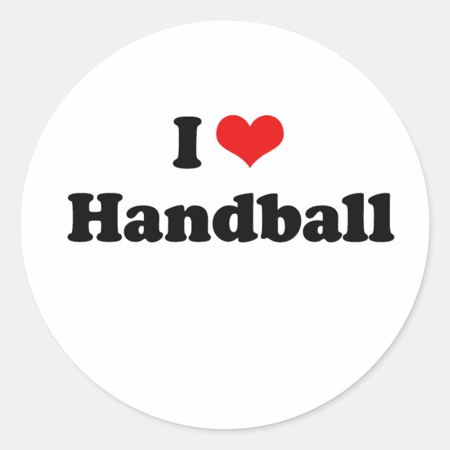 Sticker Rond T-shirt I Love Handball (Devant)