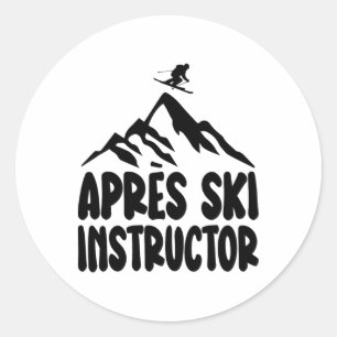 Sticker Rond T-shirt instructeur Après Ski femmes hommes pour A