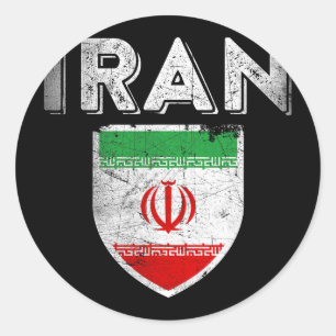 Sticker Rond T-shirt Iran Maillot iranien Chemise drapeau persa