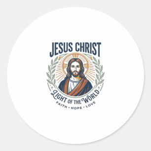 Sticker Rond T-Shirt Jésus Mode Féminine Valeurs Inspiration