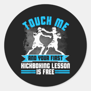 Sticker Rond T Shirt Kickboxing Premier Cours Cadeau Mma Pour H