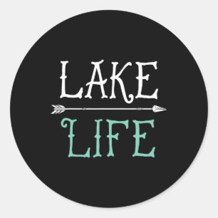Sticker Rond T Shirt La Vie Du Lac Pêche Voile Drôle Ou