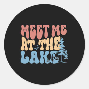 Sticker Rond T-shirt La Vie Lacustre Drôle Voyage au Lac T-shir