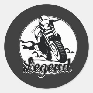 Sticker Rond T-shirt légende moto
