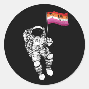 Sticker Rond T-Shirt LESBIENNE LUNE-FEMME EN DETRESSE