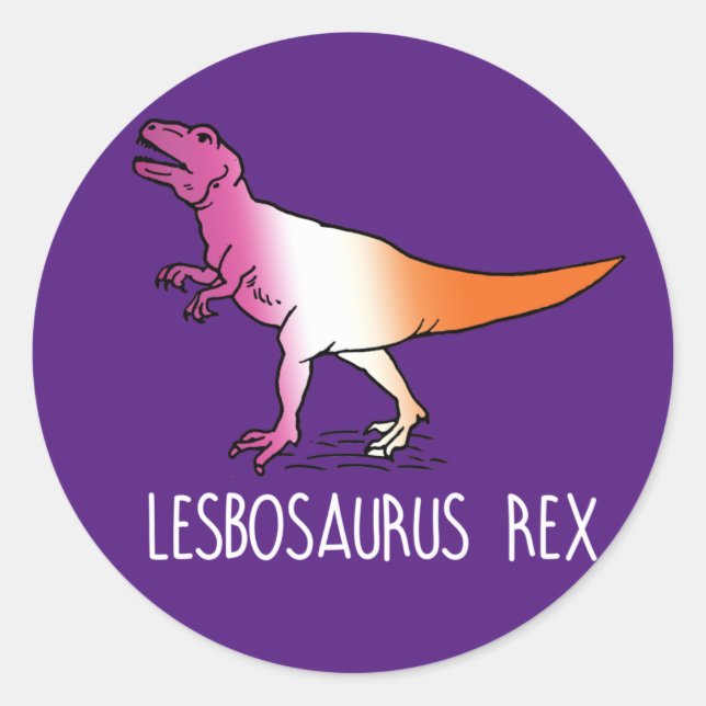 Sticker Rond T-Shirt LESBOSAURUS REX (Devant)