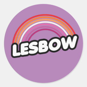 Sticker Rond T-Shirt LESBOW (Arc-en-ciel lesbien)