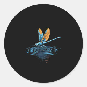 Sticker Rond T-shirt Libellule Femmes Hommes Enfants Insecte Da