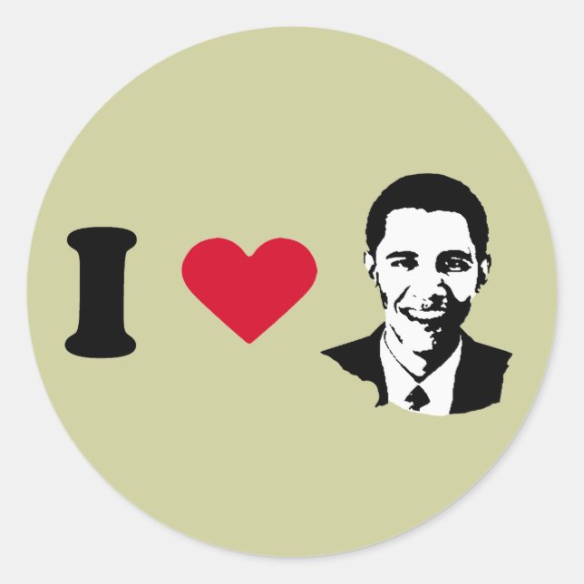 Sticker Rond T-shirt Love Barack Obama (Devant)