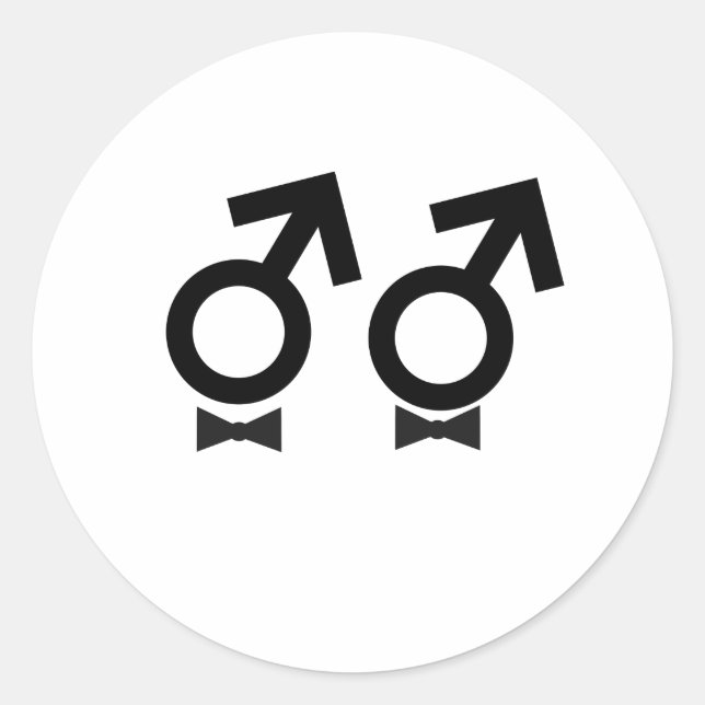 Sticker Rond T-shirt mariage gay (Devant)