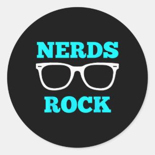 Sticker Rond T Shirt Nerds Rock T Shirt Amusant Mignon Nerd Gee