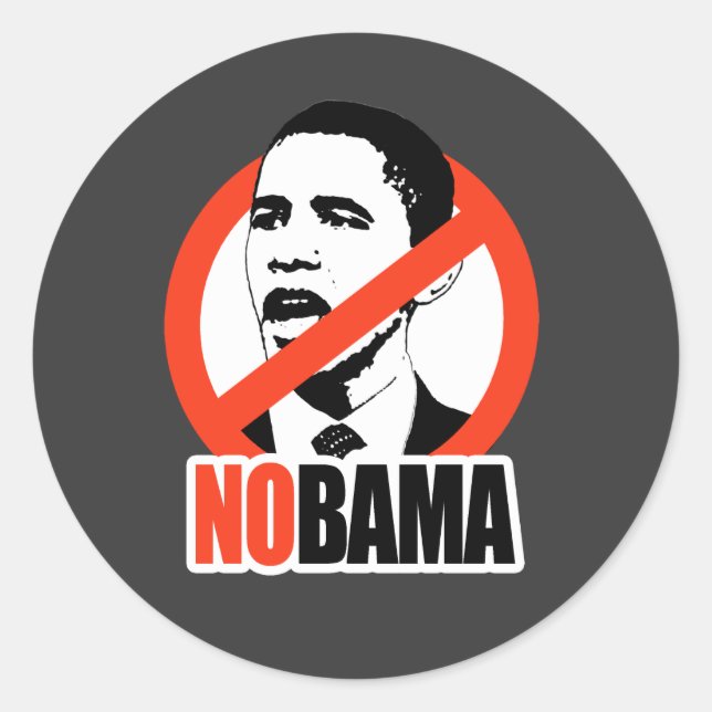 STICKER ROND T-SHIRT NOBAMA / ANTI-OBAMA (Devant)