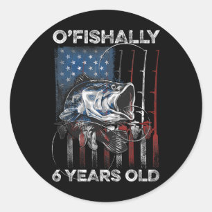 Sticker Rond T-shirt « Officiellement 6 ans » pour 6e anniversa