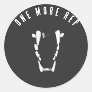 Sticker Rond T-shirt One More Rep Classic Jaws