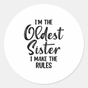 Sticker Rond T-shirt pour grande sœur Je fais les règles Cadeau