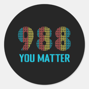 Sticker Rond T-shirt pour la ligne d'assistance 988 de préventi
