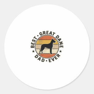 Sticker Rond T-shirt pour papa Great Dane Vintage Sunset Amateu